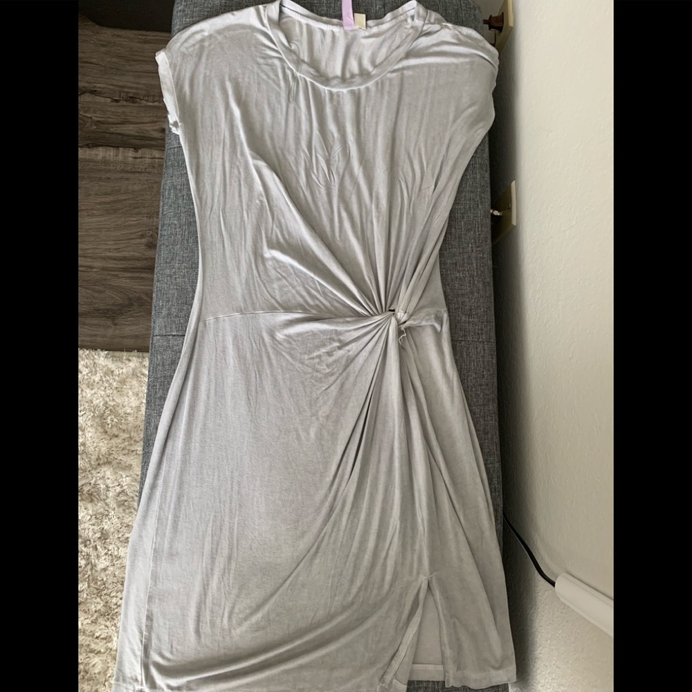 Gray knotted midi dress